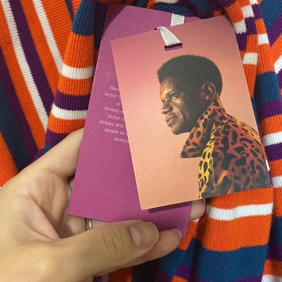 NWT Victor Glemaud x Target Multicolor Vertical Stripes Knit Sweater Top Sz 4X - Picture 9 of 10